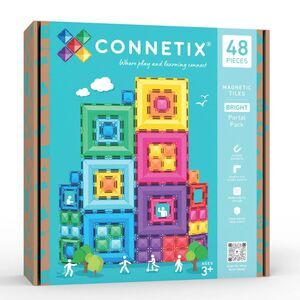 CONNETIX Magnetic Tiles Bright Portal Pack 48pc STEM Building Set Ages 3+ NEW